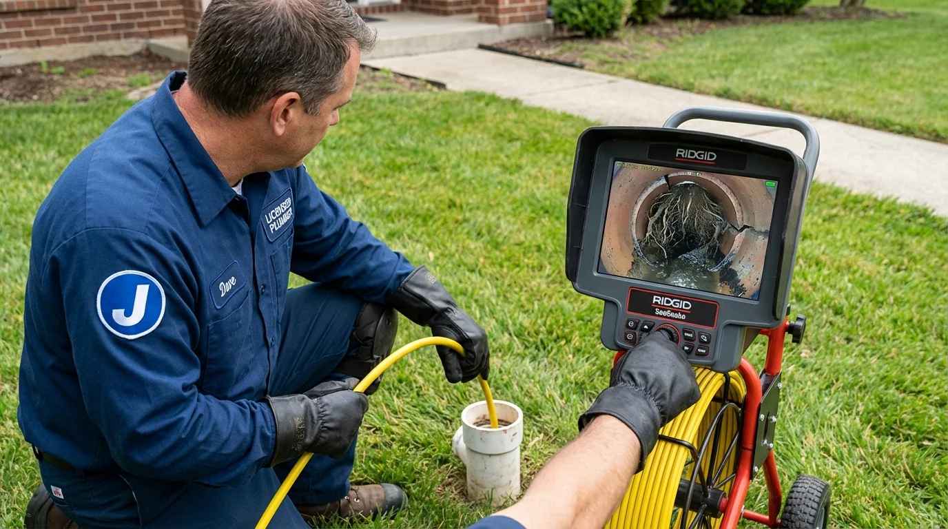 Sewer camera inspection being performed by Johns Plumbing LLC in Morenci